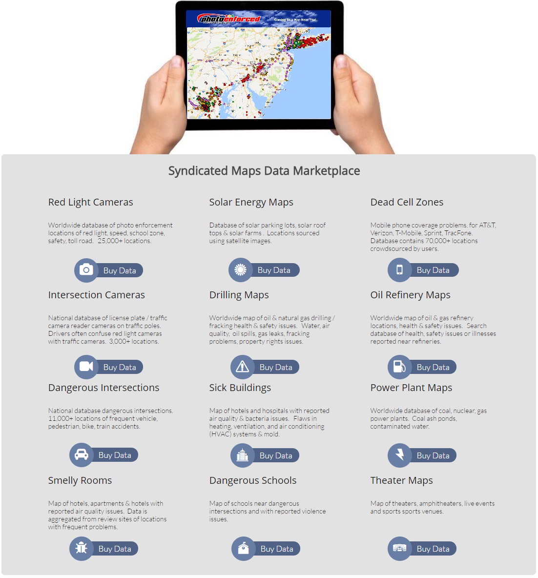 Photo Enforced Syndicated Maps Data Marketplace